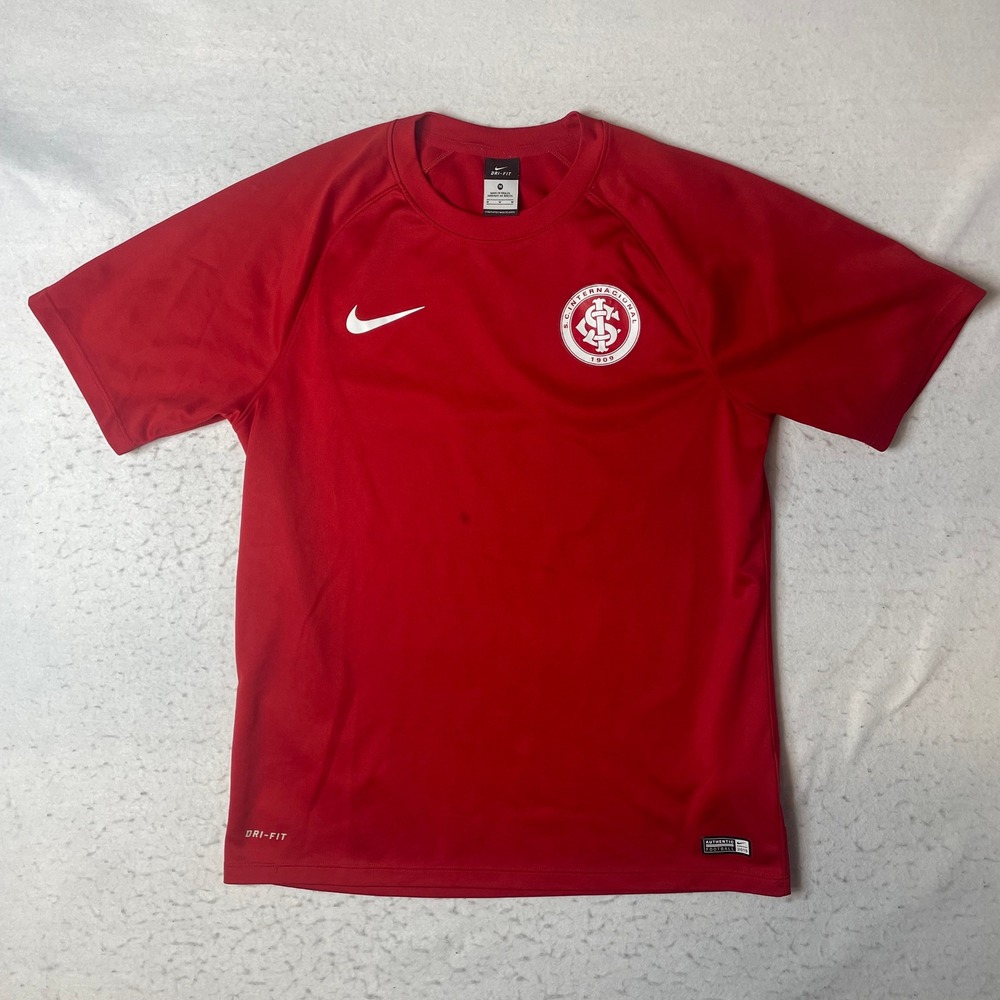 Nike SC Internacional Soccer Jersey Mens Medium Red Dri-Fit Short Sleeve 2015‎